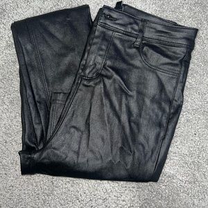 Black Faux Leather High Waisted Pants